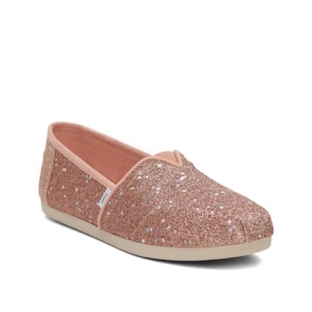 TOMS Alpargata Rose Glow Iridescent Glitter Slip-Ons